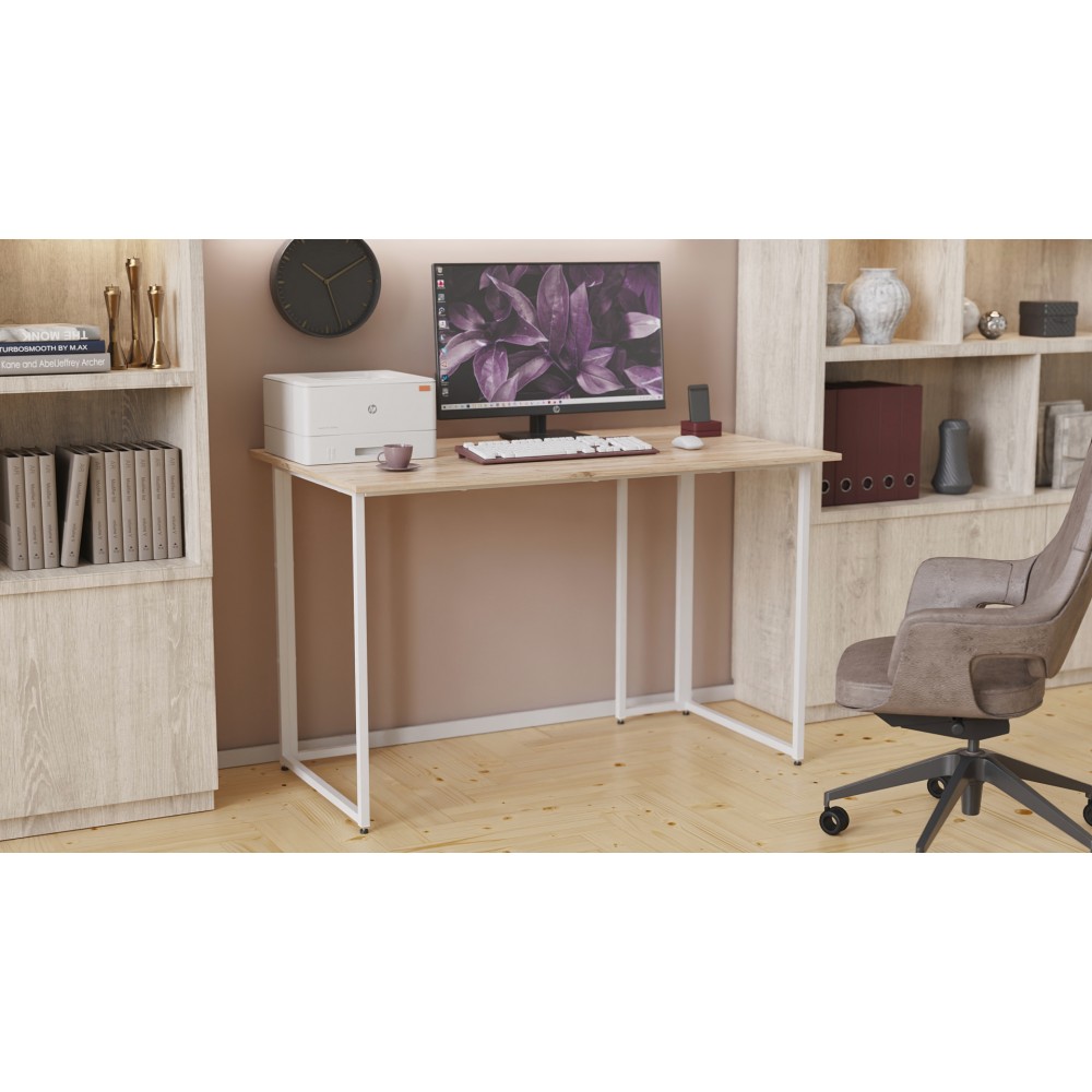 Компьютерный стол Ferrum-decor Ханна 75x100x70 белый ДСП Дуб Сан-Марино 16мм (FRD-104023)