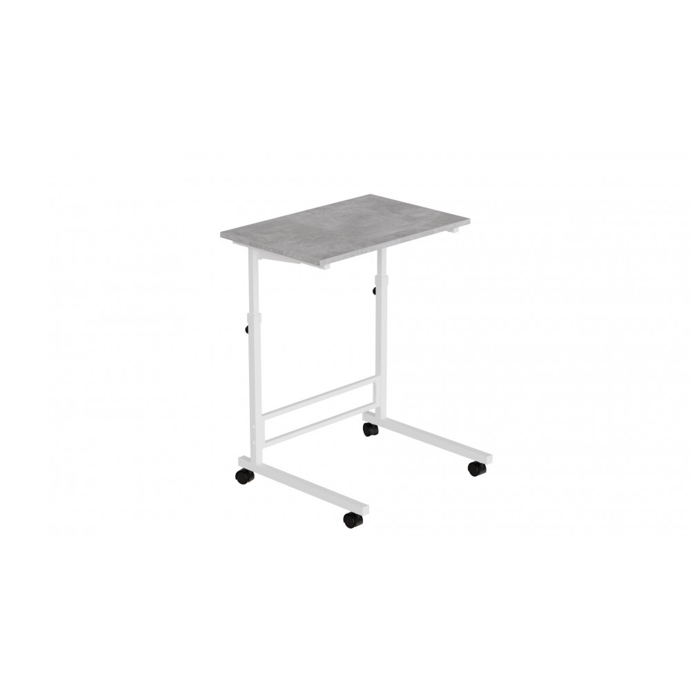 Стол приставной Ferrum-decor Амиго 62x60x40 металл Белый ДСП Бетон 16мм (FRD-102539)