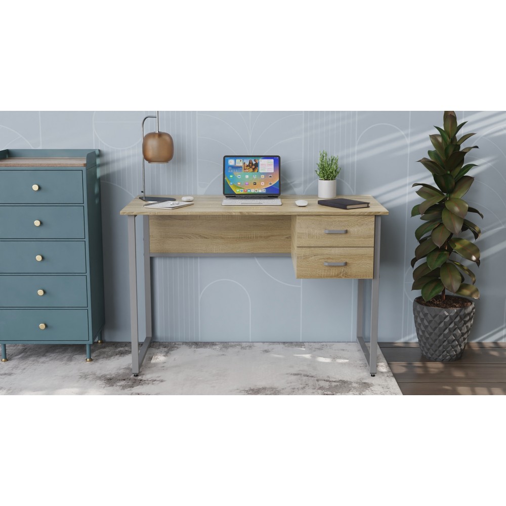 Компьютерный стол Ferrum-decor Гарри 75x140x60 серый ДСП Дуб Сан-Марино 32мм (FRD-101469)