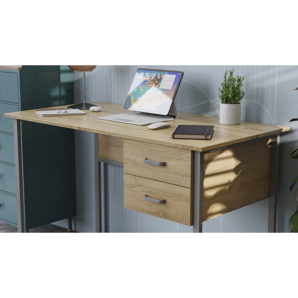 Письменный стол Ferrum-decor Дакота 75x140x70 серый ДСП Дуб Сонома 16мм (FRD-102349)