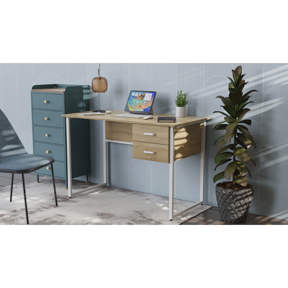 Письменный стол Ferrum-decor Дакота 75x140x60 белый ДСП Дуб Сонома 16мм (FRD-102099)
