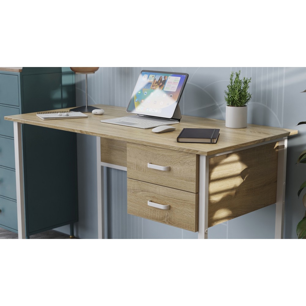 Письменный стол Ferrum-decor Дакота 75x120x60 белый ДСП Дуб Сонома 16мм (FRD-102089)