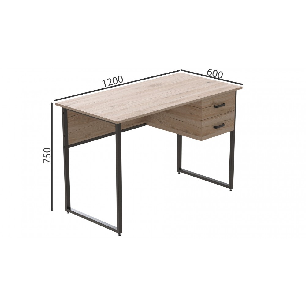 Компьютерный стол Ferrum-decor Дакота 75x120x60 черный ДСП Дуб Сан-Марино 16мм (FRD-101919)