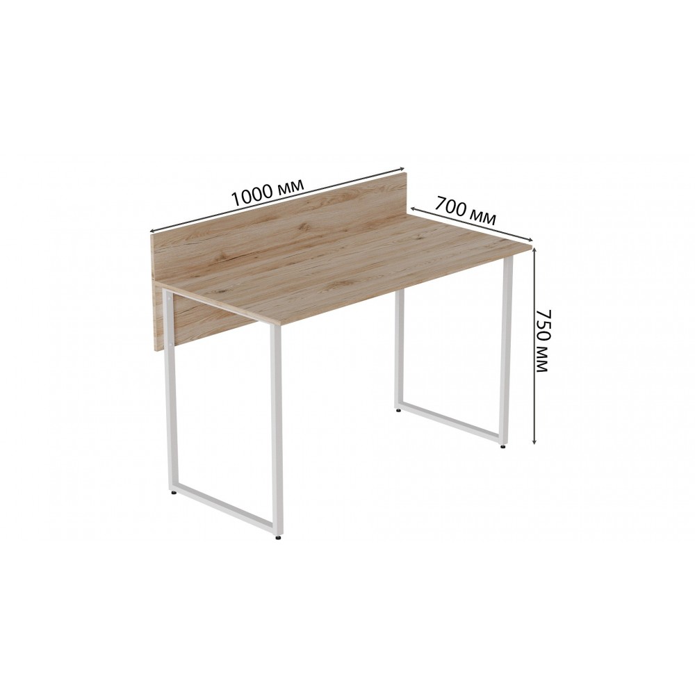 Компьютерный стол Ferrum-decor Скай 75x100x70 белый ДСП Дуб Сан-Марино 32мм (FRD-101099)