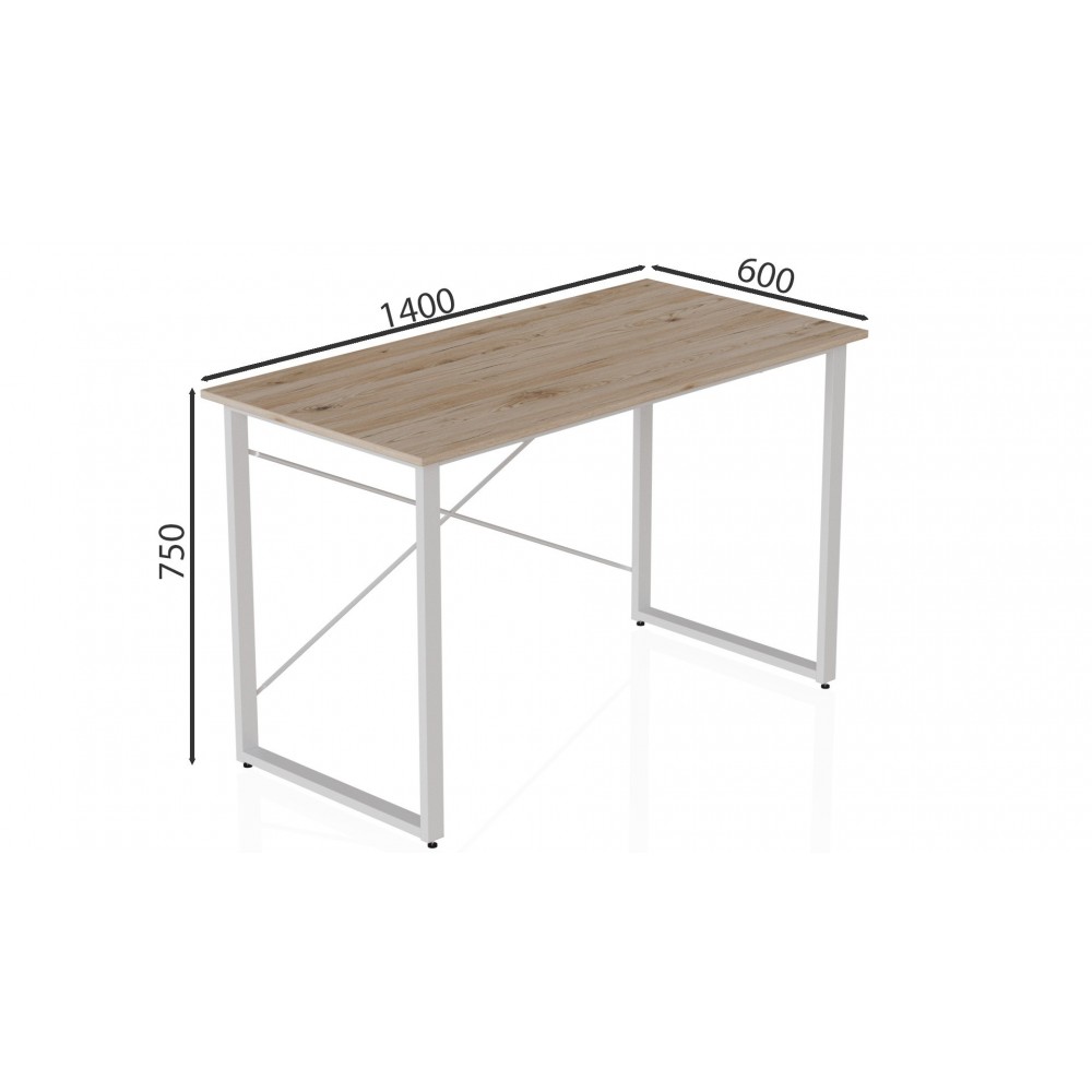 Компьютерный стол Ferrum-decor Дейв 75x140x60 белый ДСП Дуб Сан-Марино 16мм (FRD-102159)