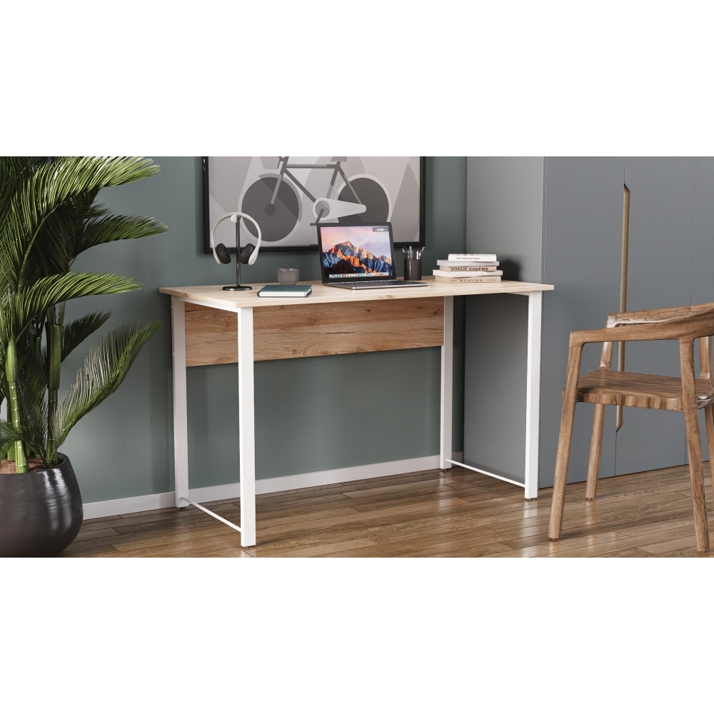 Компьютерный стол Ferrum-decor Курт 75x120x70 белый ДСП Дуб Сан-Марино 16мм (FRD-102239)