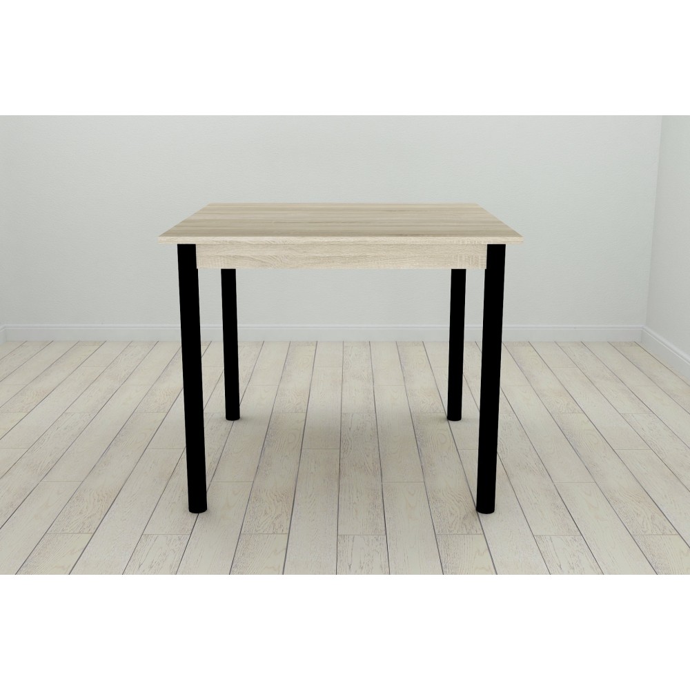 Стол кухонный Ferrum-decor Агата 75x80x80 Черный ДСП Сонома 16мм (FRD-106255)