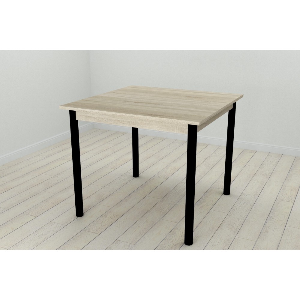 Стол кухонный Ferrum-decor Агата 75x80x80 Черный ДСП Сонома 16мм (FRD-106255)