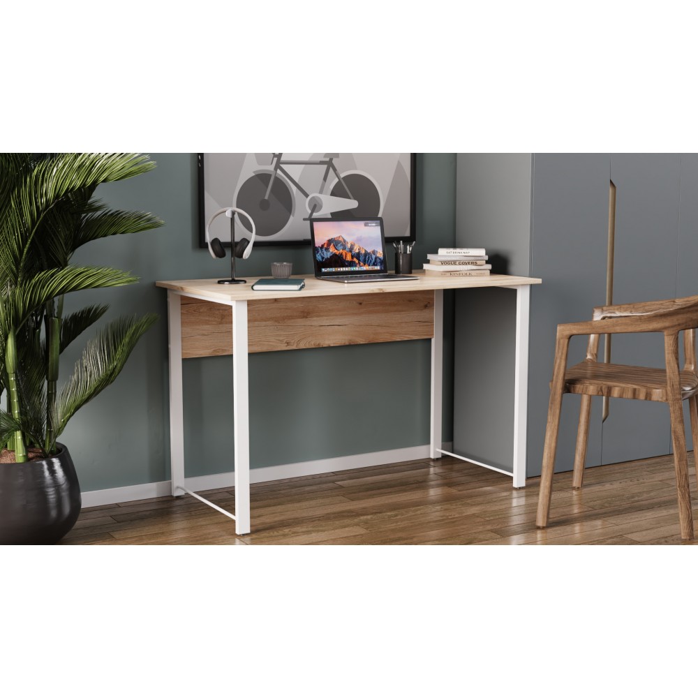 Компьютерный стол Ferrum-decor Курт 75x140x70 белый ДСП Дуб Сан-Марино 16мм (FRD-102249)