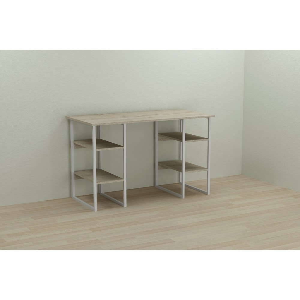 Письменный стол Ferrum-decor Тим 75x140x60 белый ДСП Дуб Сонома 16мм (FRD-102299)