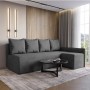 Кутовий диван ортопедичний iSmart MORRO Maxi єврокнижка 205x149 см (матрац Light) графіт Laura 15 (ISM-051343)