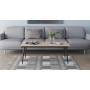 Стіл трансформер журнальний Dandi Small Ferrum-decor 45x120 160)x70 Чорний метал ДСП Дуб Сан-Марино 16 мм (FRD-106798)