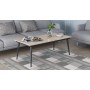 Стіл трансформер журнальний Dandi Small Ferrum-decor 45x120 160)x70 Чорний метал ДСП Дуб Сан-Марино 16 мм (FRD-106798)