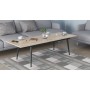 Стіл трансформер журнальний Dandi Small Ferrum-decor 45x120 160)x70 Чорний метал ДСП Дуб Сан-Марино 16 мм (FRD-106798)