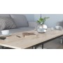 Стіл трансформер журнальний Dandi Small Ferrum-decor 45x120 160)x70 Чорний метал ДСП Дуб Сан-Марино 16 мм (FRD-106798)