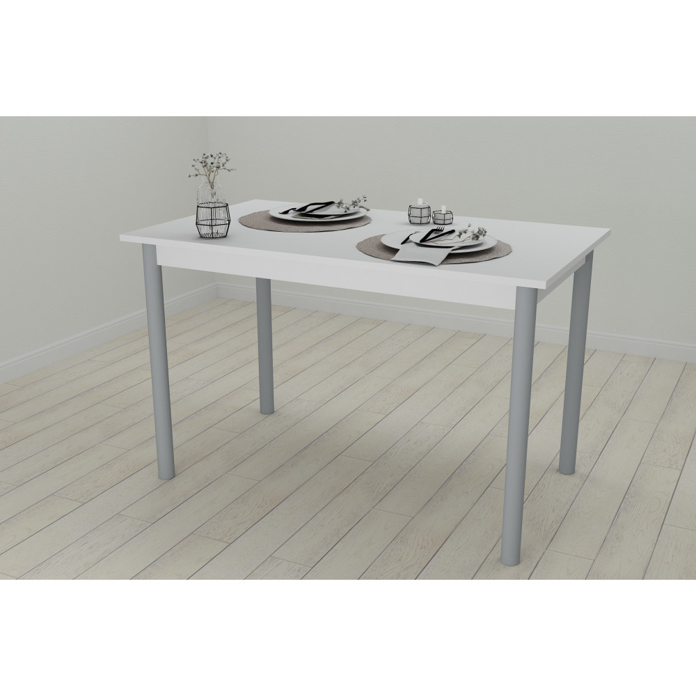 Стол кухонный Ferrum-decor Бенита 75x120x70 Серый ДСП Белое 16мм (FRD-106278)