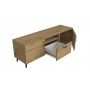 Тумба Лэстер на конусных ножках Ferrum-decor 48x139x38 Черный металл ДСП Дуб Артизан 16 мм (FRD-106808)