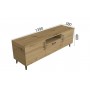 Тумба Лэстер на конусных ножках Ferrum-decor 48x139x38 Черный металл ДСП Дуб Артизан 16 мм (FRD-106808)