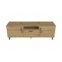 Тумба Лэстер на конусных ножках Ferrum-decor 48x139x38 Черный металл ДСП Дуб Артизан 16 мм (FRD-106808)