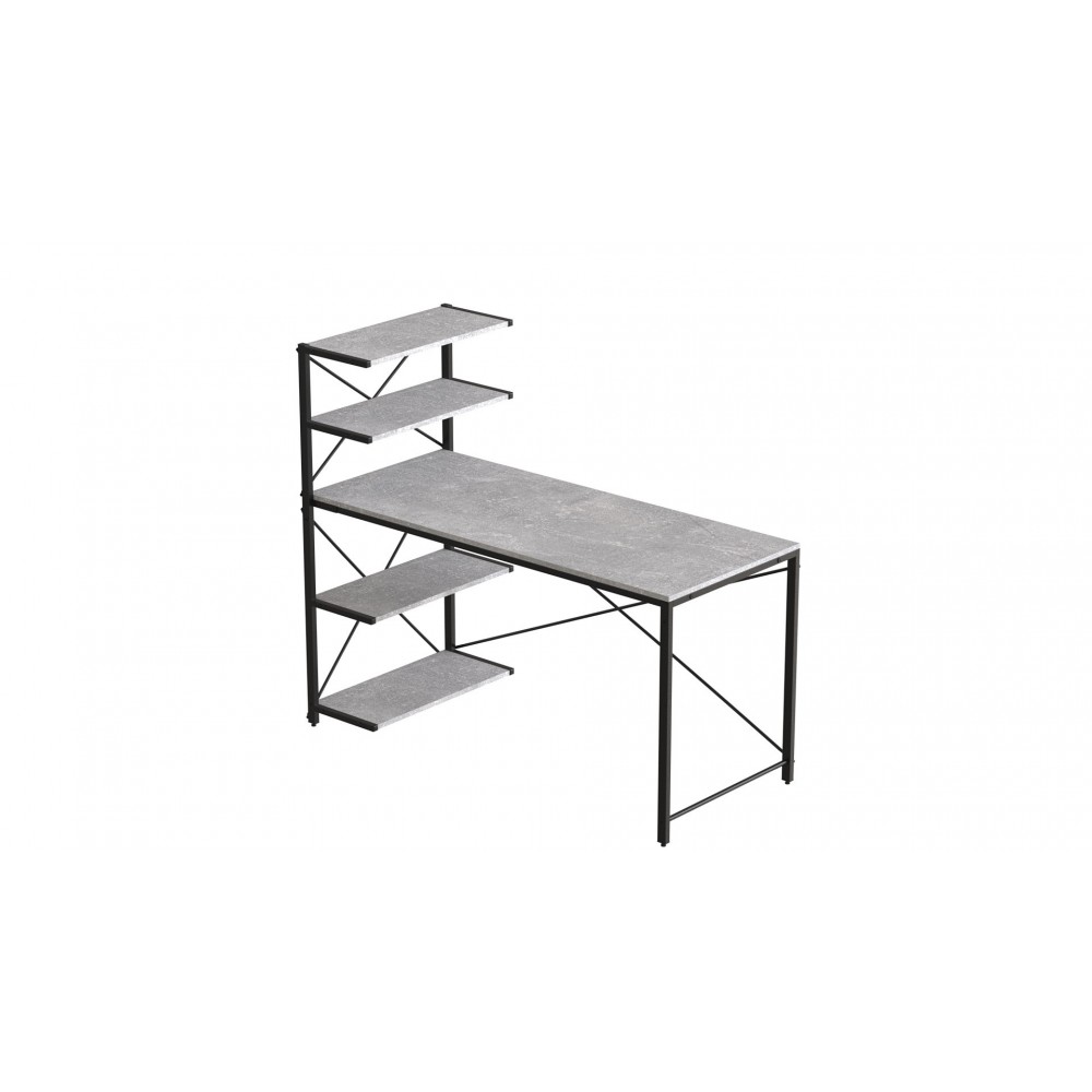 Компьютерный стол Ferrum-decor Джек 75x120x70 Черный ДСП Бетон (FRD-105319)