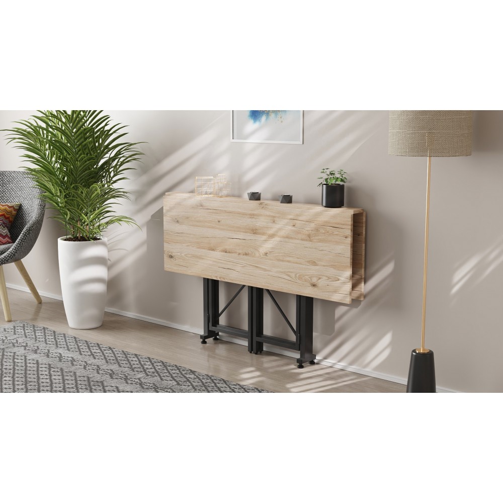 Стол-книжка трансформер Спайдер Ferrum-decor 750x1150x880 Черный металл ДСП Дуб Сан-Марино 16 мм (FRD-105089)