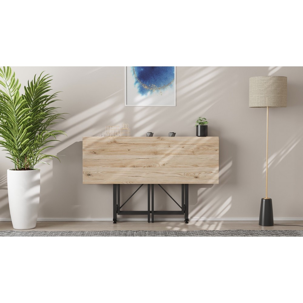 Стол-книжка трансформер Спайдер Ferrum-decor 750x1150x880 Черный металл ДСП Дуб Сан-Марино 16 мм (FRD-105089)