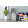 Стол-тумба трансформер Смарт 4/1 с этажеркой Ferrum-decor 1430x1450x500 Черный металл ДСП Бетон 16 мм (FRD-105129)