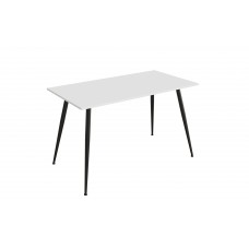 Кухонний стіл Марсель 40 Ferrum-decor 75x120x60 Чорний метал ДСП Білий 16 мм (FRD-106759)