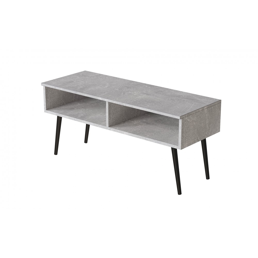 Тумба под ТВ Невада Ferrum-decor 45x100x38 Черный металл ДСП Бетон 16 мм (FRD-106719)