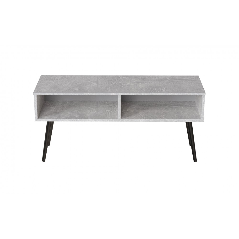 Тумба под ТВ Невада Ferrum-decor 45x100x38 Черный металл ДСП Бетон 16 мм (FRD-106719)