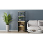 Стол-тумба трансформер Смарт 3/2 с этажеркой Ferrum-decor 1430x1450x600 Черный металл ДСП Дуб Сонома 16 мм (FRD-105119)