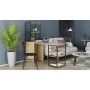 Стол-тумба трансформер Смарт 3/2 с этажеркой Ferrum-decor 1430x1450x600 Черный металл ДСП Дуб Сонома 16 мм (FRD-105119)