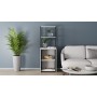 Стол-тумба трансформер Смарт 3/1 с этажеркой Ferrum-decor 1430x1450x500 Черный металл ДСП Белое 16 мм (FRD-105109)