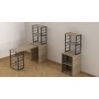 Стол-тумба трансформер Смарт 3/2 с этажеркой Ferrum-decor 1430x1450x600 Черный металл ДСП Дуб Сонома 16 мм (FRD-105119)