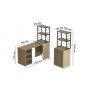 Стол-тумба трансформер Смарт 3/2 с этажеркой Ferrum-decor 1430x1450x600 Черный металл ДСП Дуб Сонома 16 мм (FRD-105119)