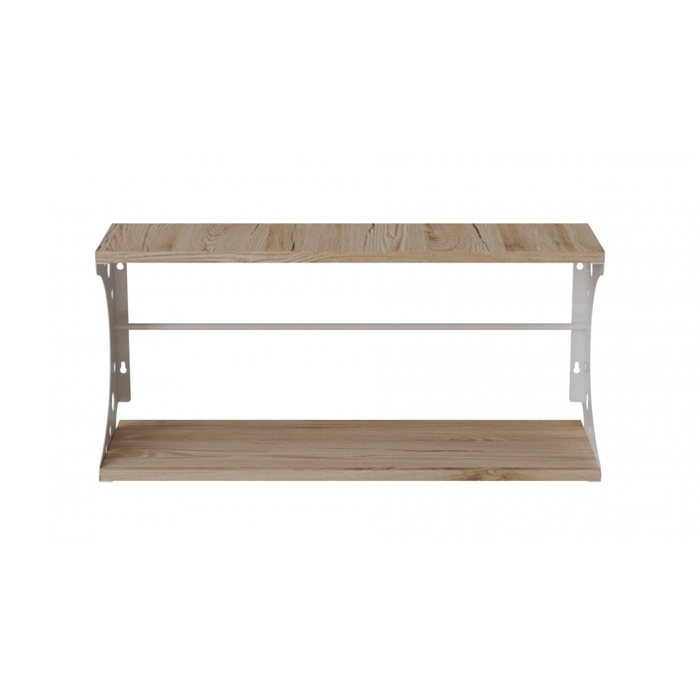 Настінна полиця Ferrum-decor Букін 330x500x240 метал Білий ДСП Дуб Сан-Марино 16 мм (FRD-102850)