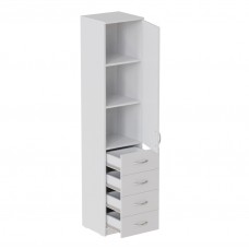Пенал Анжело Ferrum-decor на 3 полиці з дверима та 4 ящиками 1900x400x380 ДСП Біле 16 мм (FRD-104930)
