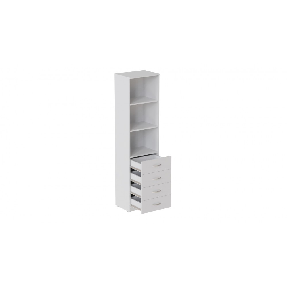 Пенал Анжело Ferrum-decor на 3 полиці із 4 шухлядами 1900x500x380 ДСП Біле 16 мм (FRD-104960)