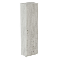 Пенал Анжело Ferrum-decor на 3 полиці з дверима та 4 ящиками 1900x500x380 ДСП Бетон 16 мм (FRD-104970)