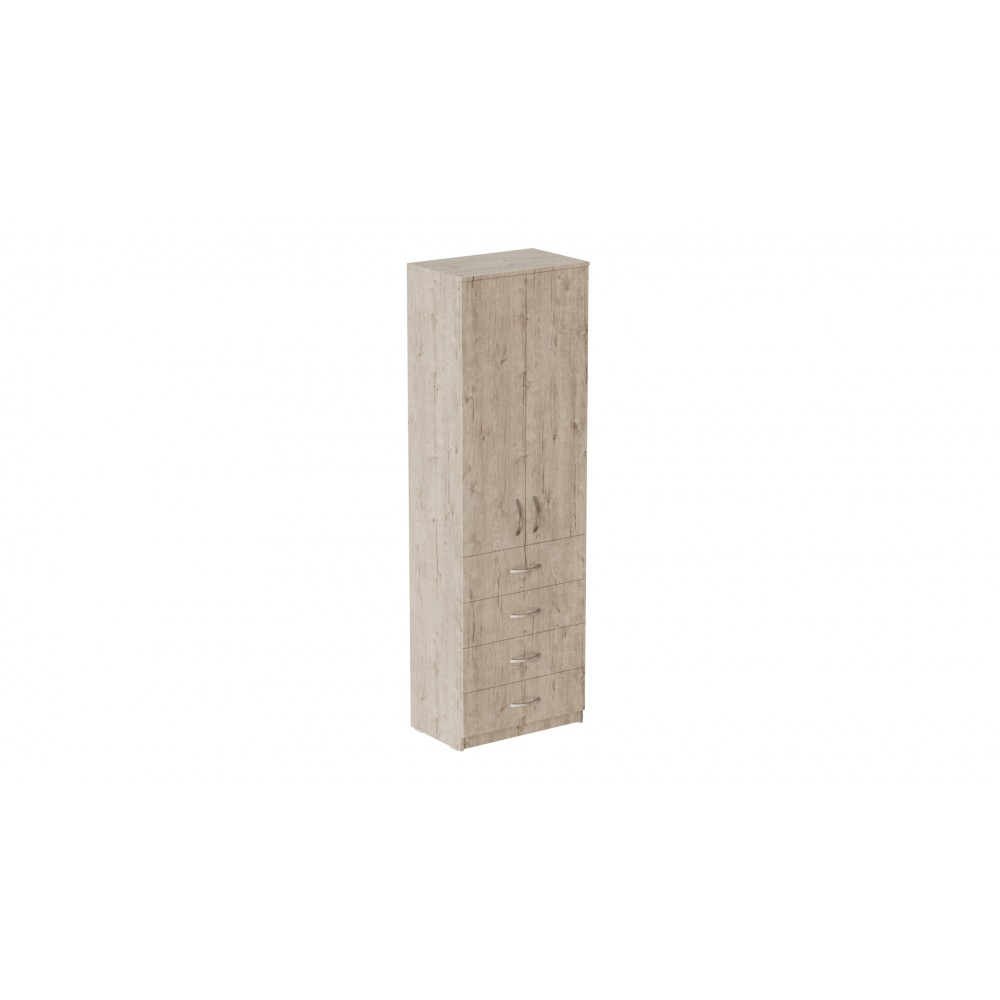 Шкаф Анжело Ferrum-decor на 3 полок с 2 дверями и 4 ящика 1900x600x380 ДСП Дуб Сан-Марино 16 мм (FRD-104990)