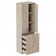 Шафа Анжело Ferrum-decor на 3 полиць з 2 дверима та 4 ящики 1900x600x380 ДСП Дуб Сан-Марино 16 мм (FRD-104990)