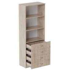 Шафа Анжело Ferrum-decor на 3 полиці з 4 ящики 1900x700x380 ДСП Дуб Сан-Марино 16 мм (FRD-105020)