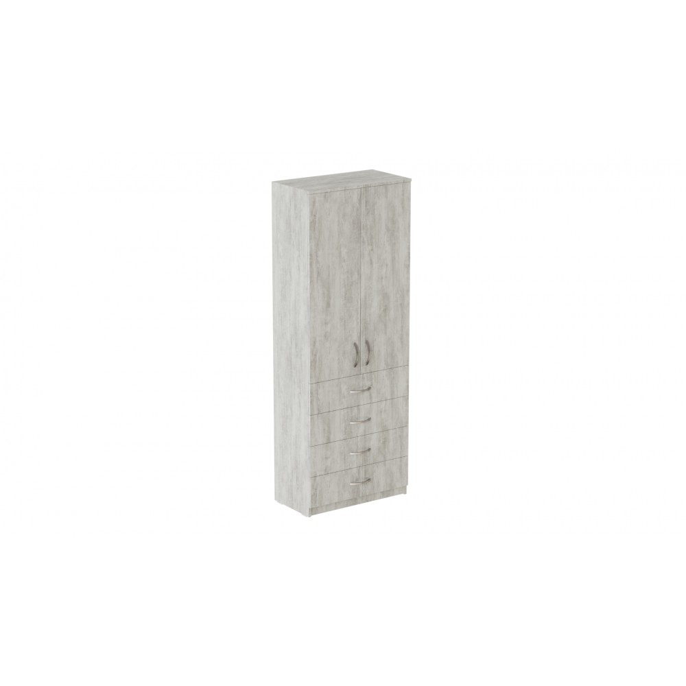 Шафа Анжело Ferrum-decor на 3 полиць з 2 дверима та 4 ящики 1900x700x380 ДСП Бетон 16 мм (FRD-105030)
