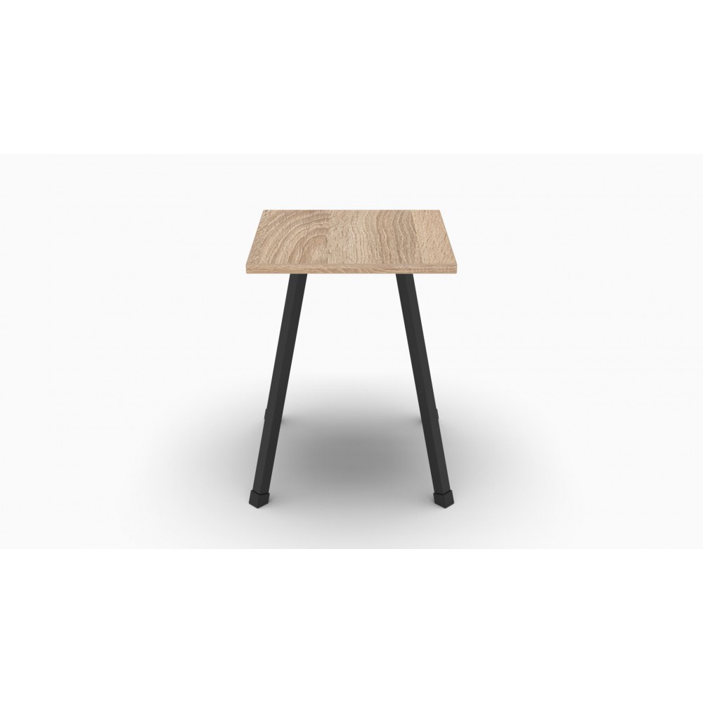 Табурет кухонний Ferrum-decor 430x320x320 Чорний метал ДСП Дуб Сонома 16 мм (FRD-104640)