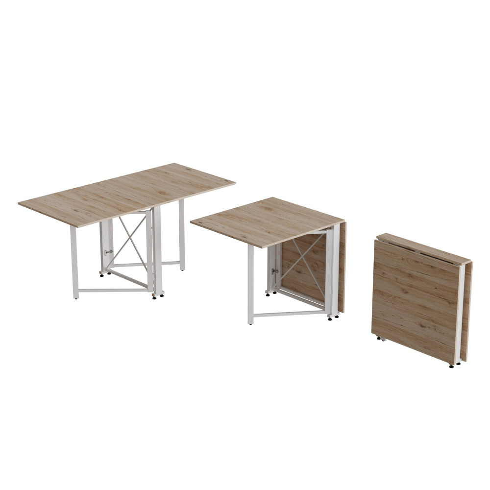 Стіл-книга трансформер Оріон 2 Ferrum-decor 750x1520x730 Білий метал ДСП Дуб Сан-Марино 16 мм (FRD-104591)