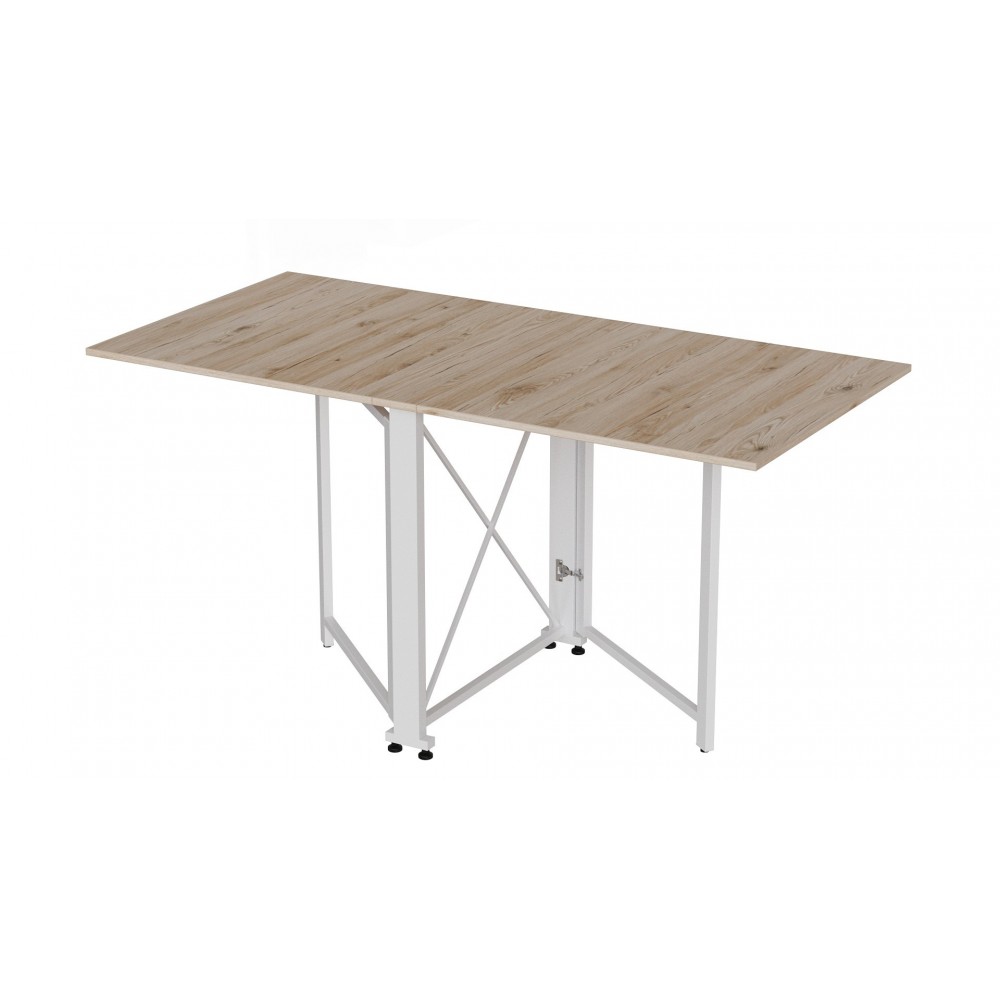 Стіл-книга трансформер Оріон 2 Ferrum-decor 750x1520x730 Білий метал ДСП Дуб Сан-Марино 16 мм (FRD-104591)