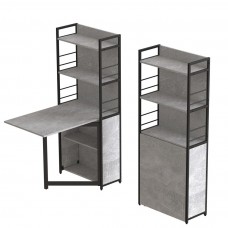 Стіл книжка з етажеркою Практик 2 Ferrum-decor 1555x640x990 Чорний метал ДСП Бетон 16 мм (FRD-104631)