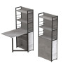 Стол книжка с этажеркой Практик 2 Ferrum-decor 1555x640x990 Черный металл ДСП Бетон 16 мм (FRD-104631)