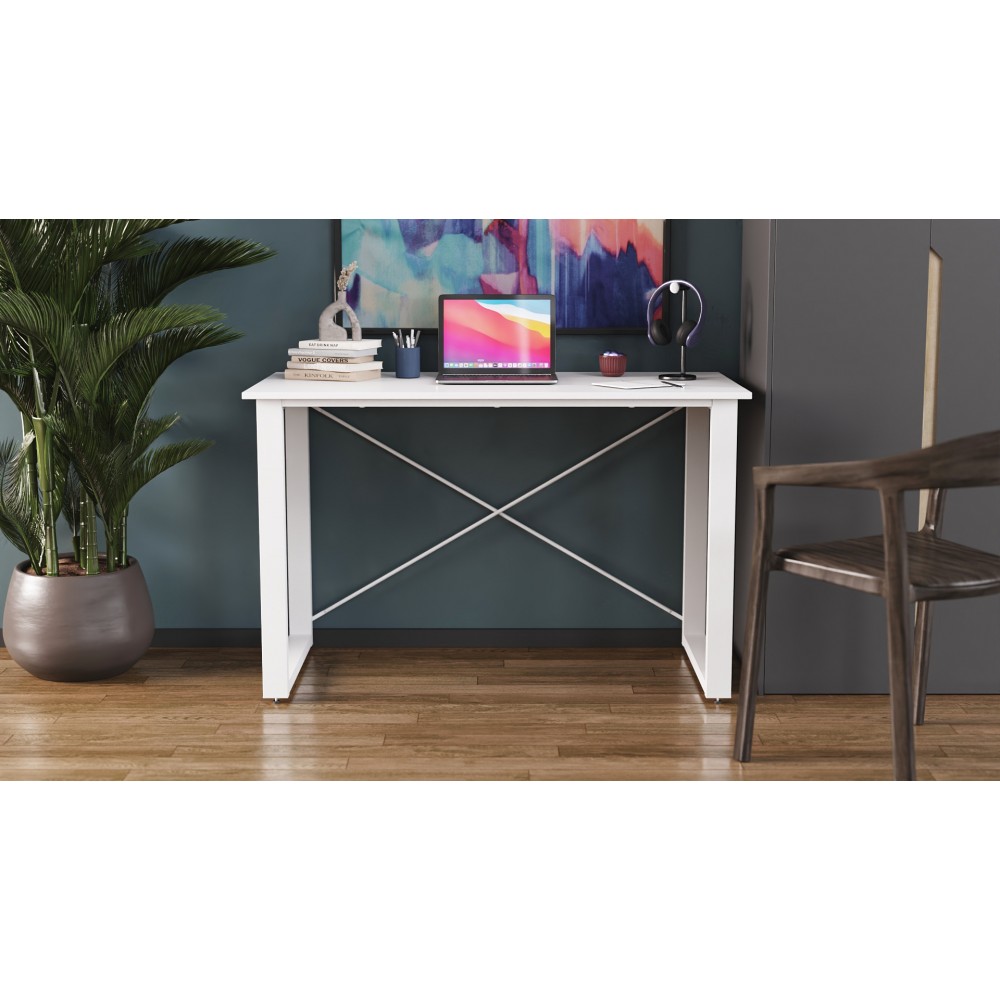Письменный стол Ferrum-decor Драйв 750x1400x600 Белый металл ДСП Белое 16 мм (FRD-103143)