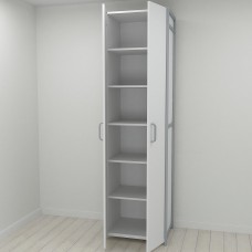 Шкаф Гардероб Уни секция 7 серии Конект Ferrum-decor 220x60x50см Серый металл ДСП Белый 16 мм (FRD-104563)